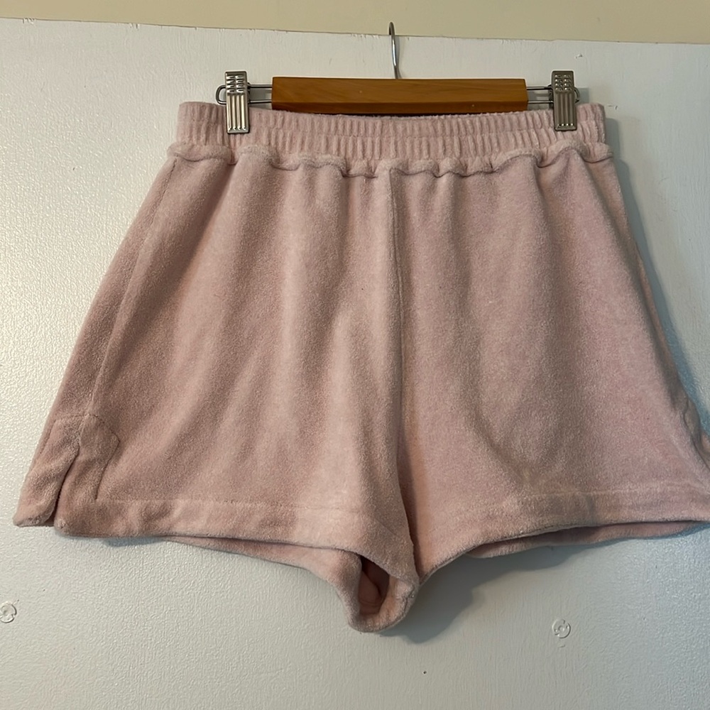 Frankies Bikinis Pink Terry Shorts
